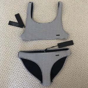 NWT triangl Valentine Black Stripe Bikini